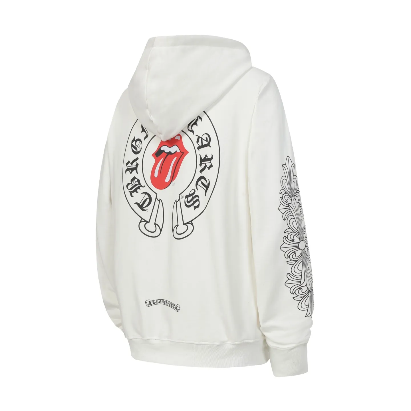 Q03—P230 -Chrome Hearts/Chrome Hearts printed zipper sweatshirt cardigan jacket -420 grams of high-density, high-quality wool, soft, delicate and skin-friendly, soft and silky to the touch, warm and skin-friendly -The hardware zipper accessories are all customized and full of details -Colour: black white -Size: S M L XL